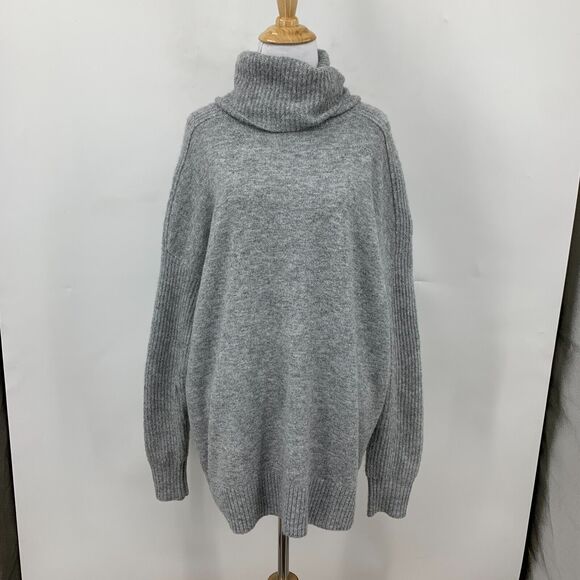 Peyton Jensen Tatum Tunic Sweater Women S Small Gray Turtleneck Pullover Stretch - Picture 4 of 16